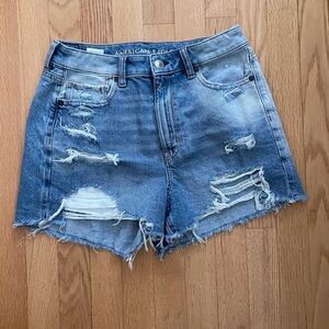 American Eagle Outfitters Women's Distressed Blue Denim Shorts